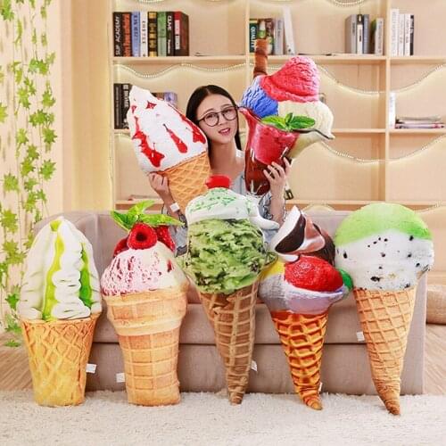 Ice cream pillow pillow cartoon simulation printed food pillow egg doll plush toys Pillow cushions with sleeping dolls