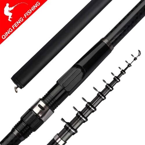 Portable Rock 2.4m 3.6m 4.5m 5.4m 6.3m 7.2m Carp rod Telescopic Sea Fishing Rod Spinning rod carbon fiber Ultralight hard