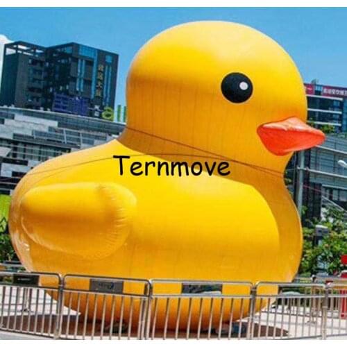 PVC tarpaulin inflatable yellow duck for advertising, giant inflatable promotional duck open business In The Lake