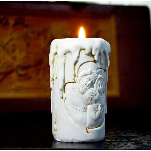 Silicone Mold Candle Molds Catholic Holy Family of Three Handmade Candle Shape Holder Mould Silica Gel Rubber PRZY 001