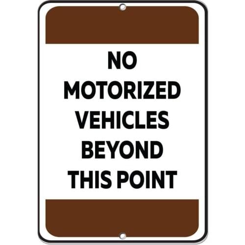 Bedroom Door No Motorized Vehicles Beyond This Point Activity Door Retro Metal Tin Sign Plaque Poster Wall Decor Art Shabby
