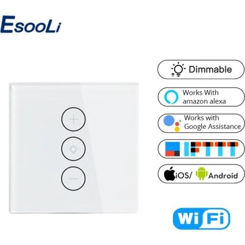 Esooli Tuya Smart Life WiFi Smart Dimmer Light Switch APP Remote Control Work with Amazon Alexa and Google Home IFTTT Smart Home