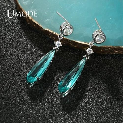 UMODE Newest CZ Round shape Cubic Zirconia Earrings for Elegant Women Bridal Wedding Jewelry Water Drop Earring UE0725