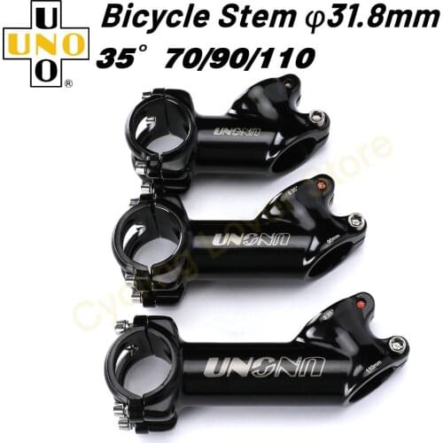 UNO MTB Stem Riser Bicycle Handlebar Stem 31.8 MTB Bar Clamp 35 Degree Bike Stem 70/90/110mm Cycling Accessories