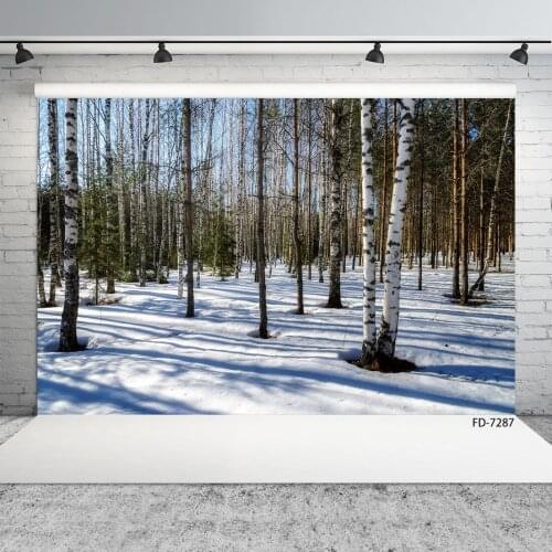 Winter Snow Forest Photography Backgrounds Custom Vinyl Backdrops for Baby Children Wedding Photoshoot Fond Photo Studio