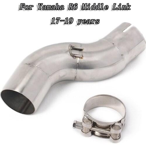 Motocycle 51mm Exhaust Link Middle Pipe Full System For YAMAHA YZF-R6 R6 1998-2017 2016 2015 14 13 Muffler Front Header Pipe R6