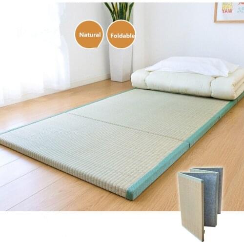 Japanese Style Tatami Mattress Mat Rectangle Large Foldable Floor Straw Mat For Yoga Sleeping Tatami Mat Flooring folding bed