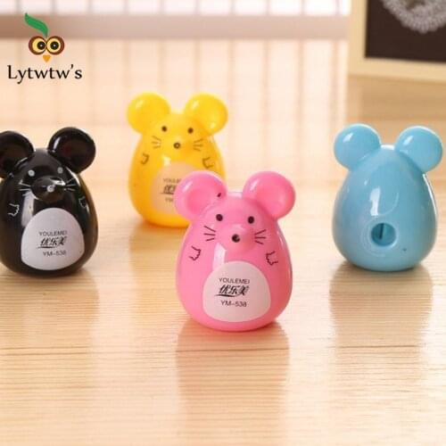 1 Pieces Lytwtws Creative Cute Kawaii Mouse School Accessory Office Supply Stationery Kids Supply Nice Things Pencil Sharpener