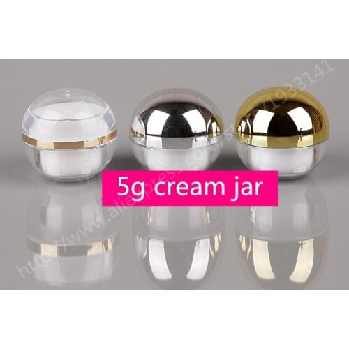 Hot sale 10pcs 5 Grams High Quality Ball Shaped Acrylic Jar With Lid, 5g Sample Eye cream Lip Gloss Container
