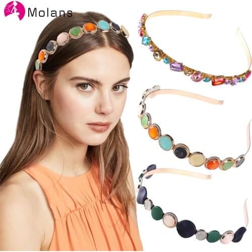 Molans New Rhinestone Headbands For Women Hair Accessories Girls Hairbands Crown Hair Hoop Bands Fashion Head Wrap Headwear 2021