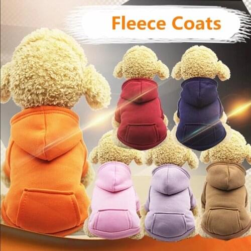 Winter Dog Fleece Coats Hoodies Warm Cotton Wear Jackets With Pocket Super Cute Cat Puppy Chihuahua Clothes Pets Product