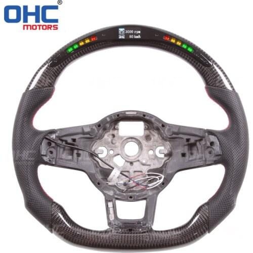 100% Real Carbon Fiber LED Performance Steering Wheel compatible for GTIMK7 MK7 GT-I Scirocc-o