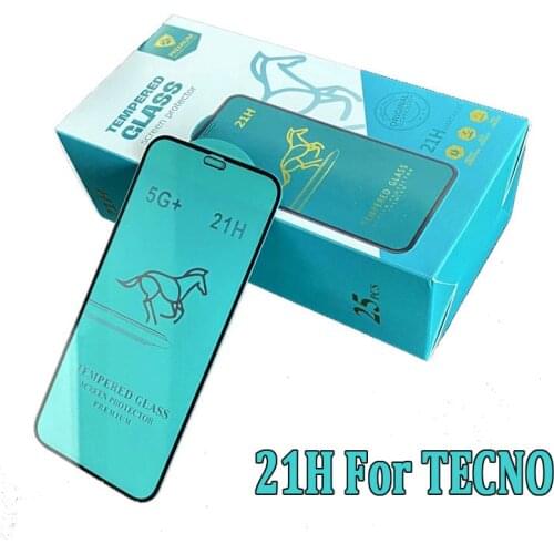 100pcs For TECNO Spark 6/5/Power/Pop 3/Camon 15/16 Premier/Pouvoir 4 Pro/Phantom 9 21H Full Cover Full Glue Tempered Glass