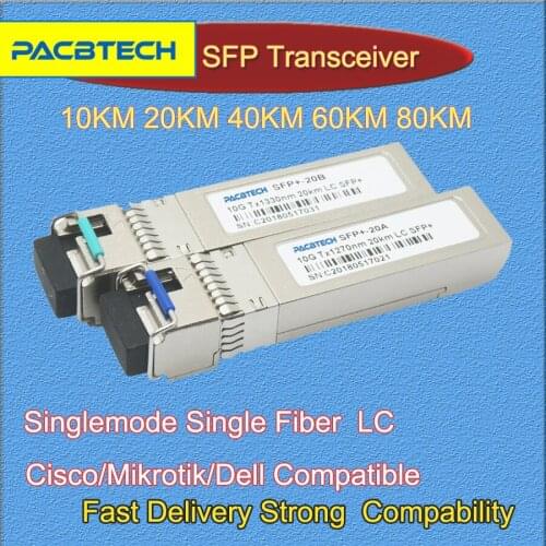 10G WDM SFP+ BIDI 1270/1330nm 20km, LC SFP+ Transceiver 10Gigabit Single Fiber Single Mode Module with LC Connector 1pair
