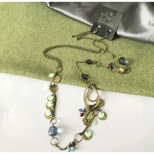 2021 New Style Versatile Palace Antique Shell Long Necklace Sweater Chain Female 0522