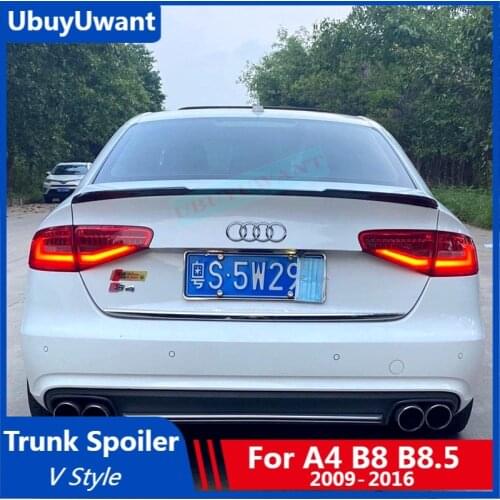 UBUYUWANT Car Styling for Audi A4 B8 B8.5 Rear Trunk Spoiler 2009 - 2016 ABS Plastic Tail Boot Wing Decoration Spoiler for Cars