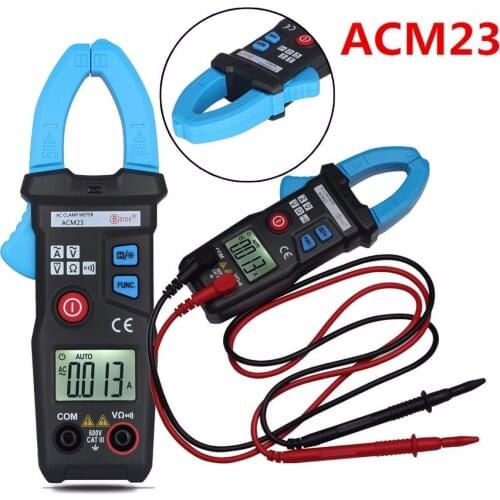DHL 20PCS 600V Digital Pocket Clamp Meter Multimeter Amps AC DC Current Volt Ohm Tester ACM23 (Color: Black)