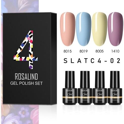 ROSALIND 2/4/6/12/24 PCS Gel Nail Polish Set Hybrid Varnishes Soak Off Nails Art Semi Permanent Gel Lacquer Need Base Top Coat