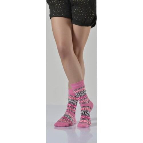 Idilfashion Women Carpet Pattern Socket Stocking-Pink-B-ART015 (3'LÜ PACKAGE)