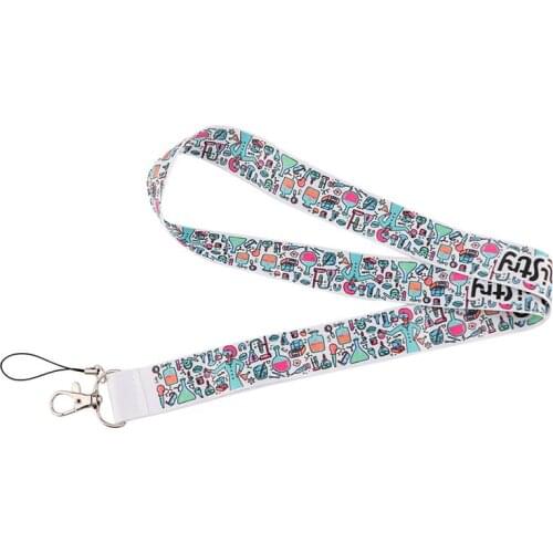 Chemistry Knowledge Experiment Tools Art Key Chain webbings ribbons Neck Strap for Phone Keys ID Card Cartoon Lanyards