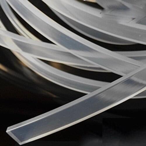 Custom Solid Silicone Rubber Strip Flat Bar Light Box Seal Strip High Temperature Heat Resistance Strip Transparent