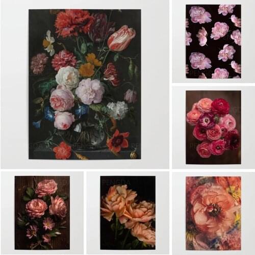 Hd Prints Peony Pattern Canvas Paintings Home Decor Beautiful Flower Poster Wall Art Modular Pictures For Living Room No Frame