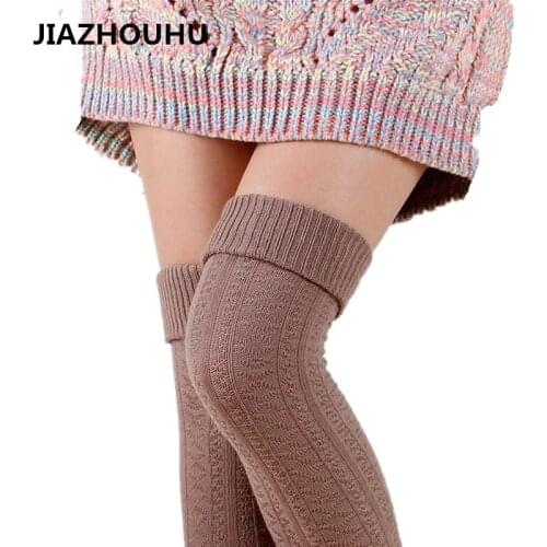 100% Cotton Warm Female Long Socks Cute Autumn Winter Over Knee High Socks Sexy Woman Thigh High Compression Womens Stockings