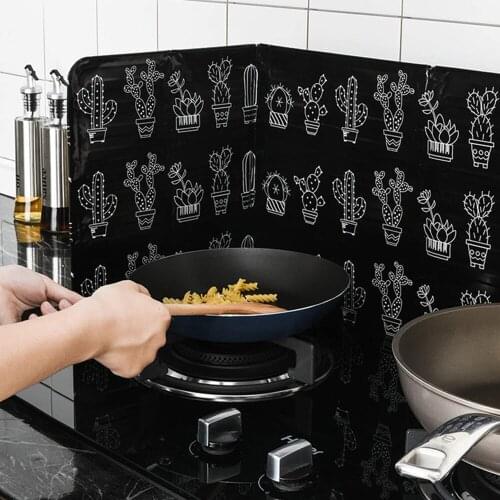 Aluminum Foil Oil Block Barrier Stove Cooking Heat Insulation Anti-Splashing Oil Baffle Easy Clean Kitchen Tools #065