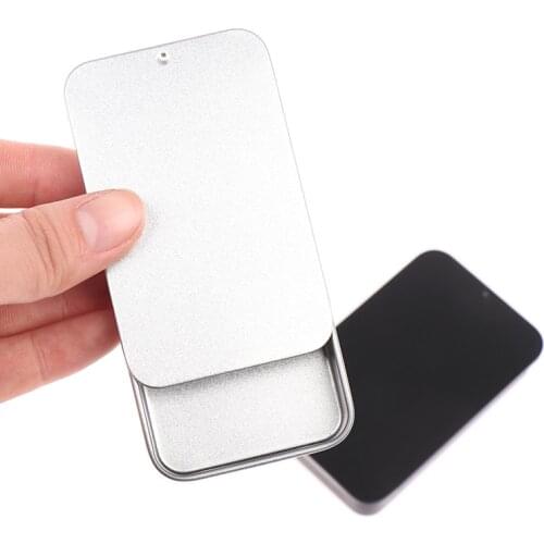 1PCS Mini Iron Box Slide Cover Storage Box Wedding Jewelry Pill Cases Portable Tin Boxes Container Cosmetic Organizer 80*50*15mm