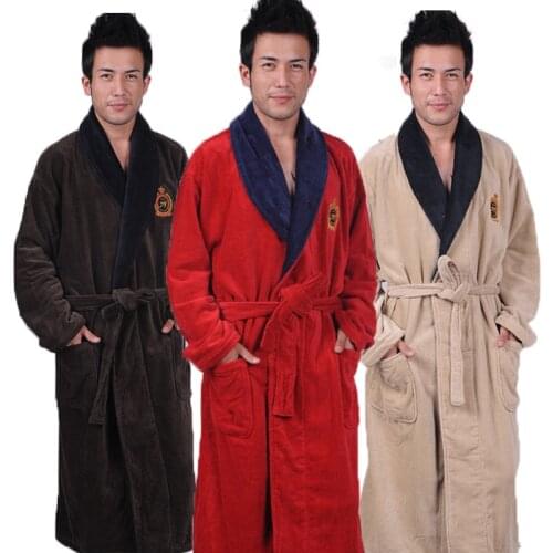 Cotton bathrobe men Winter Long Plus size XXXL Mens Robe terry nightgown thick towel men sleepwear soft long bathrobe autumn