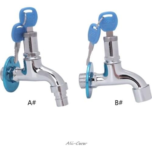 Outdoor Anti-theft Sink Faucet With Lock Key Single Handle Lockable Household Washing Water Tap
