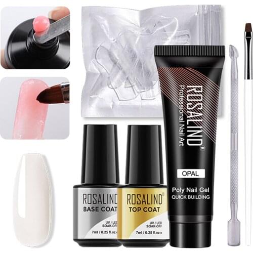 15ml Nail Extension Gel Kit (Base Coat,top Coat,Cuticle Pusher,Nail Brush,Nail Tip)