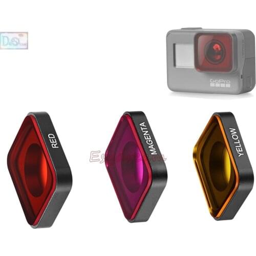 Red Yellow Magenta Protective Lens Replacement Filter Kit for Diving Underwater Photography Gopro Hero 7 6 5 Black / Hero 2018