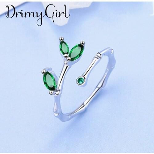 Charming Open Zircon Leaf Ring for Women Vintage Boho Party Rings Gothic Punk Jewelry Gifts for Girls 2021