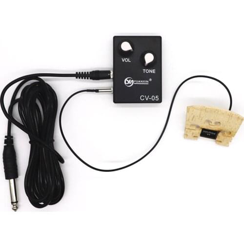 Violin Pickup for 4/4 Violin With Bridge Piezo Volume Tone Knobs