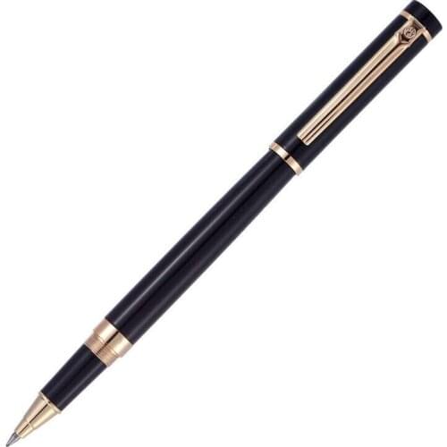 Picasso Pimio 908 Black and Gold Clip 0.5mm Black Ink Refill Roller Ball Pen with Original Gift Box Ballpoint Pens Free Shipping