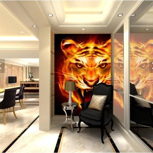 Custom Papel de parede 3D. The tiger is used in the living room bedroom restaurant background wall waterproof vinyl wallpaper