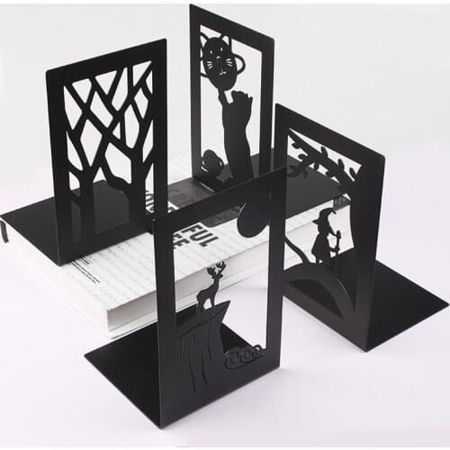 Simple Metal Bookshelf Storage Shelf Display Shelf black cats on tree metal Book Holder Bookends Book Shelf Book Stand Book Ends