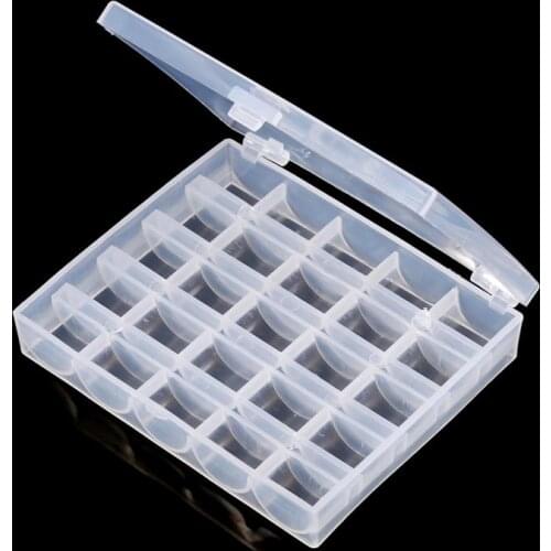 Transparent Sewing Machine Bobbins Spools Empty Bobbins Spools Plastic Storage Box For Home Sewing Accessories Tools