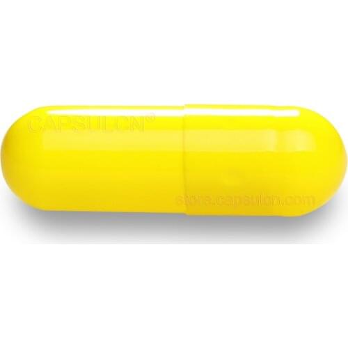 Size 0 (5000 Pieces) / Carton Empty Joined Gelatin Capsules For Capsule Filler Machines Yellow Colored