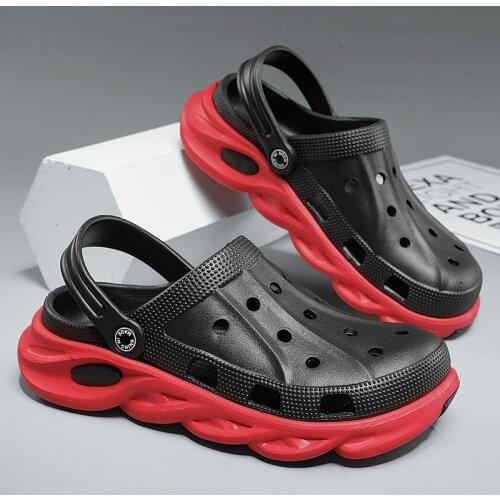 Summer Men Slippers Outdoor Massage Clogs Platform Garden Shoes Male Indoor Slides Bathroom Home Loafers Beach Sandals Flip Flop