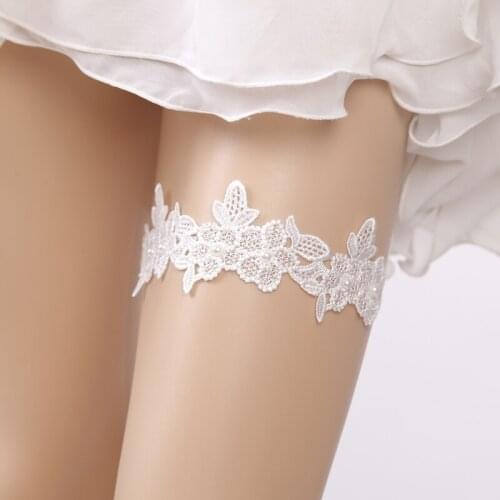Wedding Garter White Embroidery Beading Vogue Sexy Garters for Women/Female/Bride New Thigh Ring Bridal Leg Garter