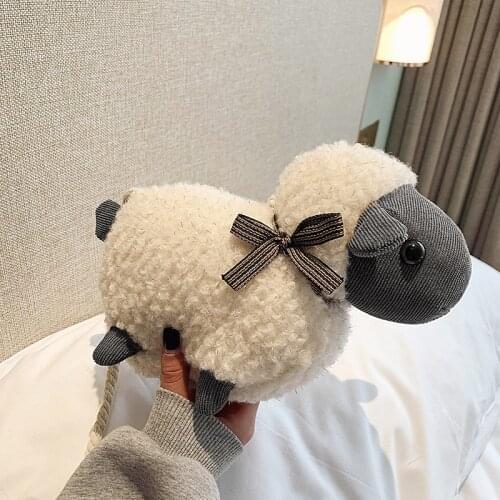 Women Bag New Sweet Korean Ladylike Sheep Shoulder Bags Pures And Bags Crossbody Plush Toys