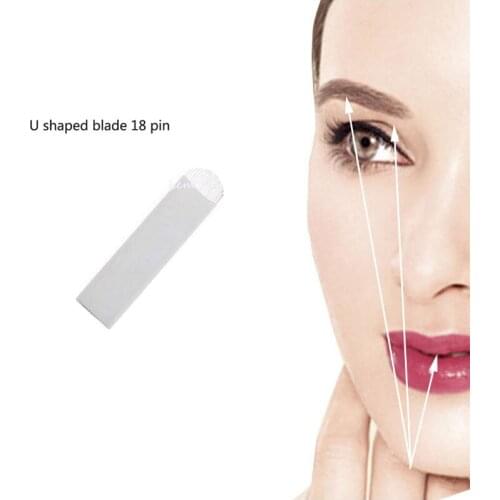 100pcs per Lot 18 Pins Silver Color U Shape Tattoo Needle For Eyebrow Tattoo Free Shipping Permanent Makeup Tattoo Needles