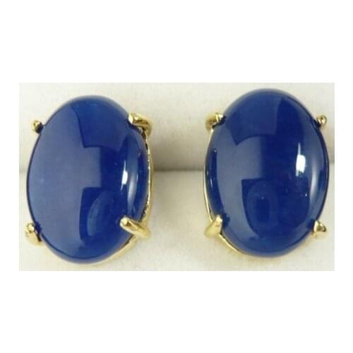 6 colors Fashion ladys blue / pink /red /green jade bead stud earrings