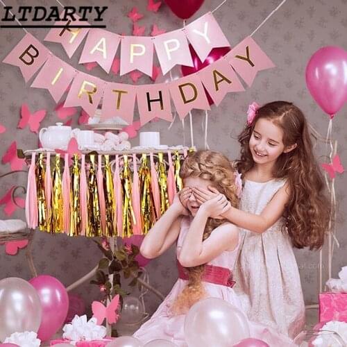 Paper Bunting Banner Banner Happy Birthday Banner Boy Girl Baby Shower Decoration Wedding Birthday Party Supplies Decoration