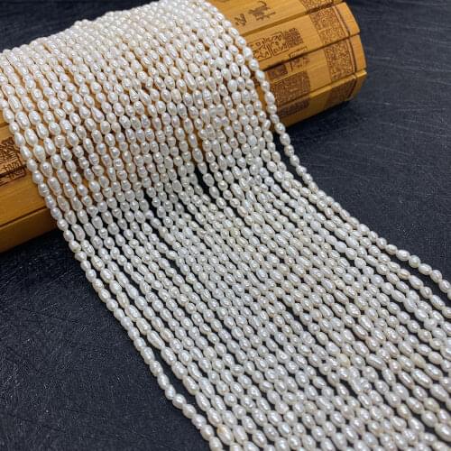 Natural Freshwater Pearl Wholesale Spot 3mm Rice Shaped Beads Used for DIY Jewelry Making Necklace Bracelet Jewelry Accessories