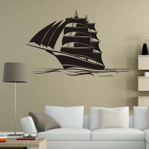 Black Bart Pirate Ship Wall Decal Wall Sticker, Vinyl Wall Art, Home Decor, Wall Mural Nursery Peter pan Gift Bedroom Sea