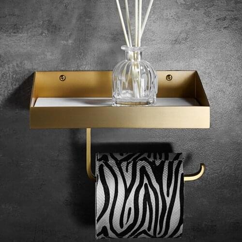Toilet paper holder golden brass wall-mounted toilet paper holder bathroom hardware