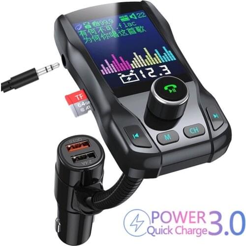 JINSERTA Car MP3 Player Wireless FM Transmitter Modulator Hands-free LED Display Automatic MP3 Player TF Card Dual Port USB AUX